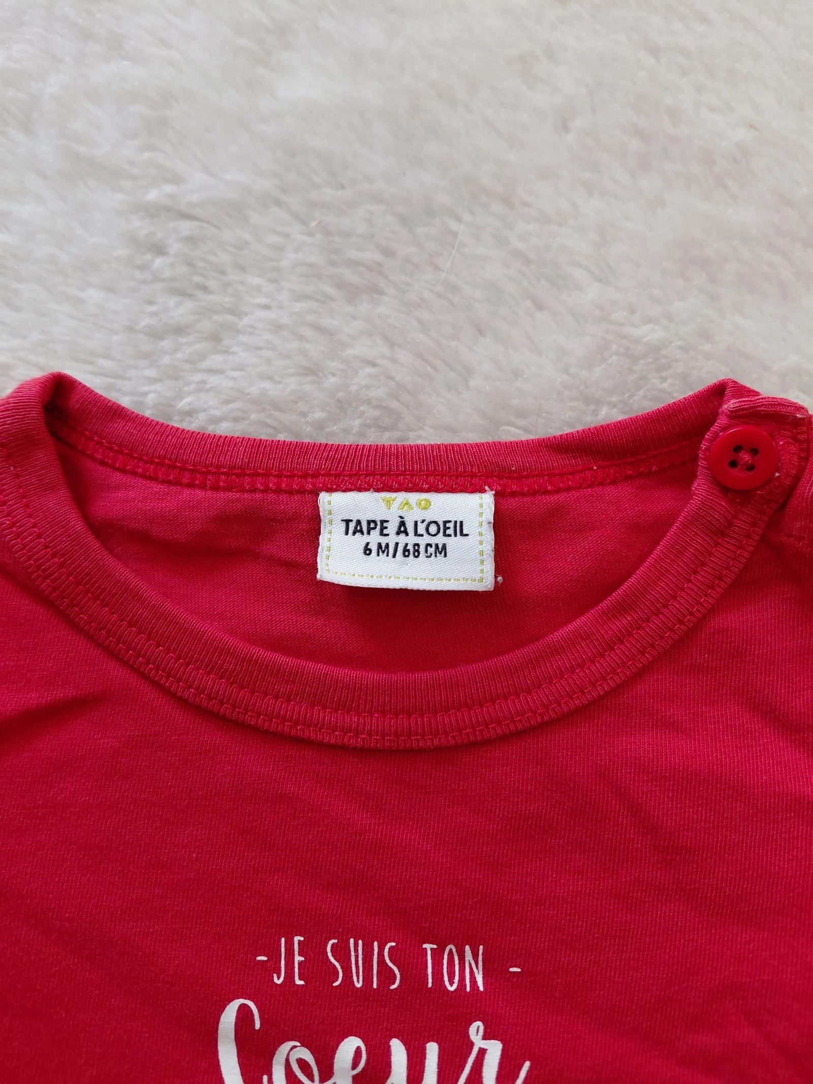 T-shirt manches longues rouge 6 mois – photo 4